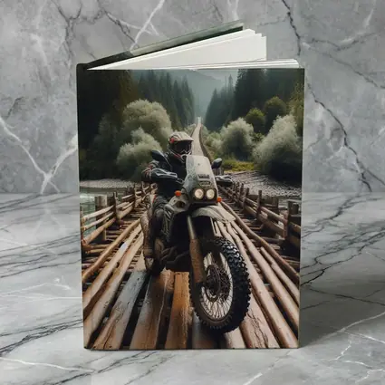 Adventure Dual Sport Bike Wooden Bridge Forest