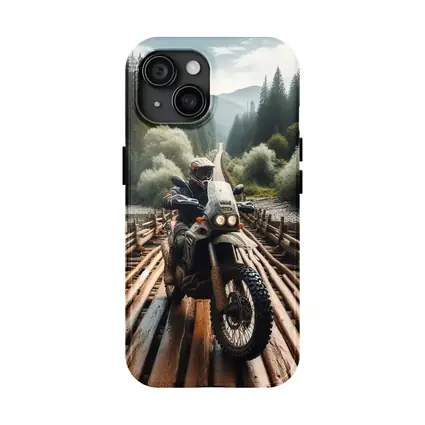 Adventure Dual Sport Bike Wooden Bridge Forest