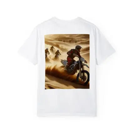 Motocross Riders Racing Through Desert Sand Dunes