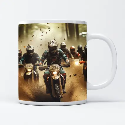 Motocross Riders Racing Through Muddy Forest
