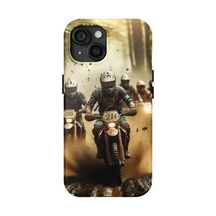 Motocross Riders Racing Through Muddy Forest