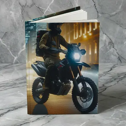 Adventure Motorcycle Rider City Night Streets