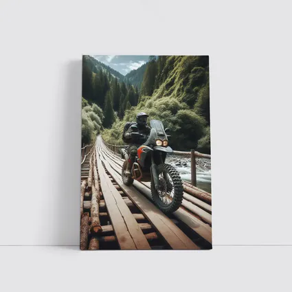 Adventure Dual Sport Bike Mountain Forest Bridge