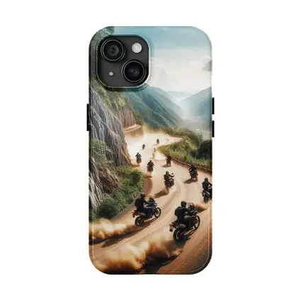Adventure Motorcycles Riding Dusty Mountain Road