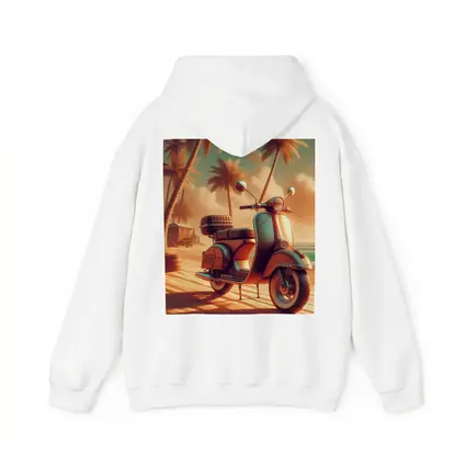 Vintage Scooter Tropical Beach Palm Trees
