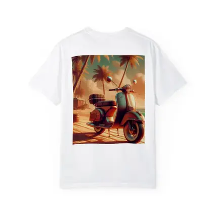 Vintage Scooter Tropical Beach Palm Trees