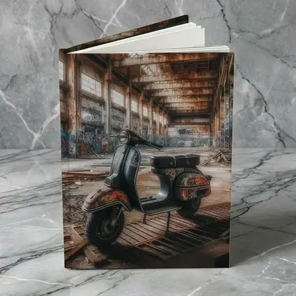 Vintage Vespa Scooter Abandoned Industrial Warehouse