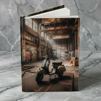 Vintage Scooter Abandoned Industrial Warehouse Graffiti