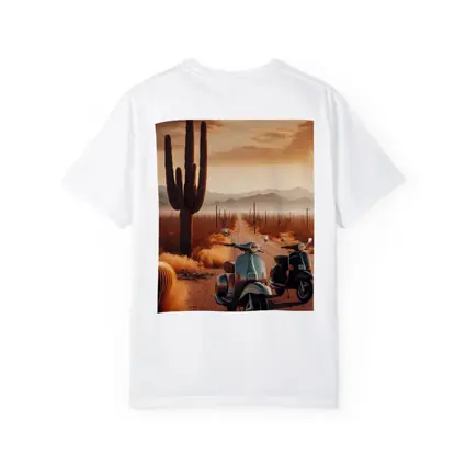 Vintage Scooters Desert Road Saguaro Sunset