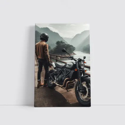 Ducati Scrambler Rider Mountain River Background