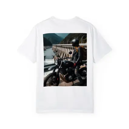 Scrambler Motorcycle Rider by Mountain Dam