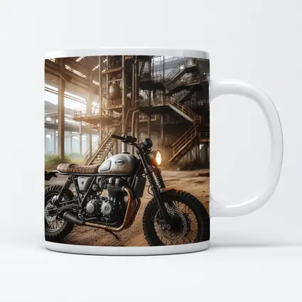 Scrambler Motorcycle Abandoned Industrial Warehouse