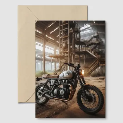 Scrambler Motorcycle Abandoned Industrial Warehouse