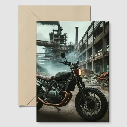 Scrambler Motorcycle Dark Industrial Abandoned Factory