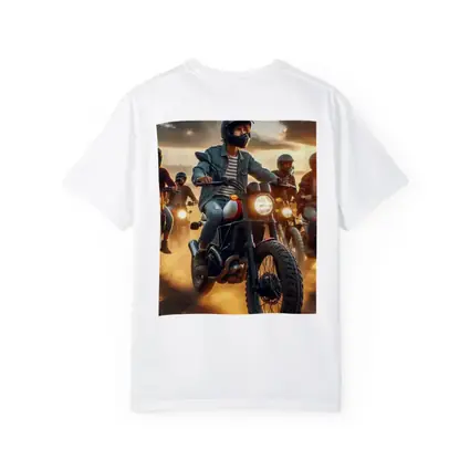 Scrambler Motorcycle Riders Dusty Sunset Road