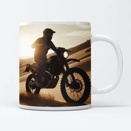 Scrambler Motorcycle Rider Desert Sand Dunes