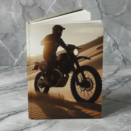 Scrambler Motorcycle Rider Desert Sand Dunes