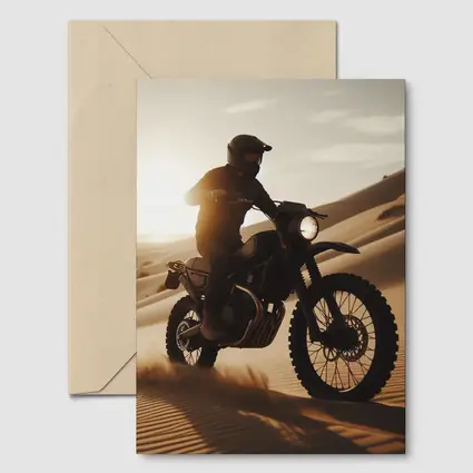 Scrambler Motorcycle Rider Desert Sand Dunes