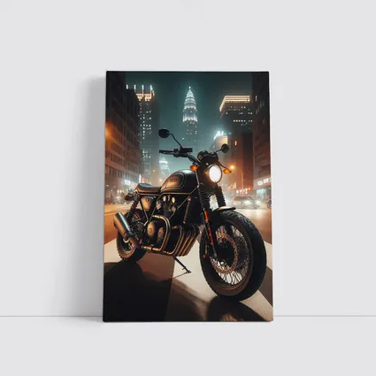 Dark Cafe Racer Motorcycle City Night Street