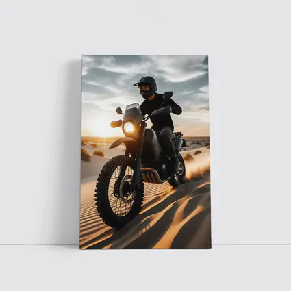 Adventure Dual Sport Bike Desert Sunset Rider