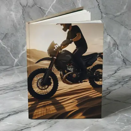 Dirt Bike Rider on Desert Sand Dunes