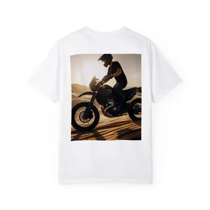 Dirt Bike Rider on Desert Sand Dunes