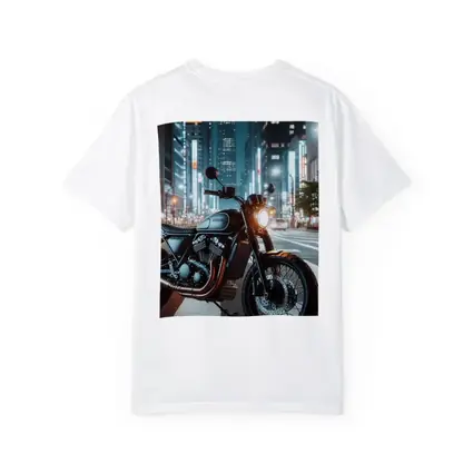Scrambler Motorcycle Parked City Night Street
