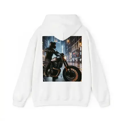 Scrambler Motorcycle Rider Rainy City Night