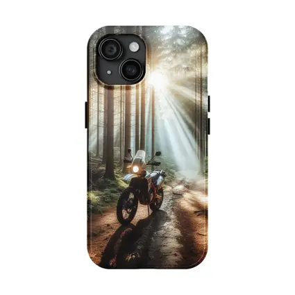Adventure Dual Sport Bike Forest Sunrays