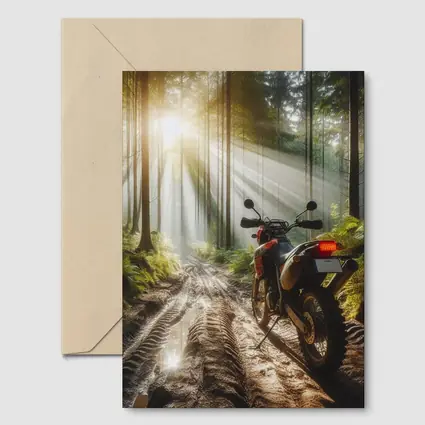 Adventure Dual Sport Bike Misty Forest Trail