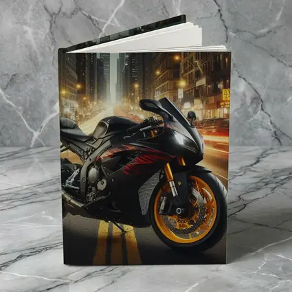Black Sport Bike City Night Street