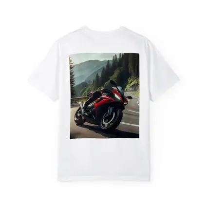 Red Sport Bike on Mountain Road