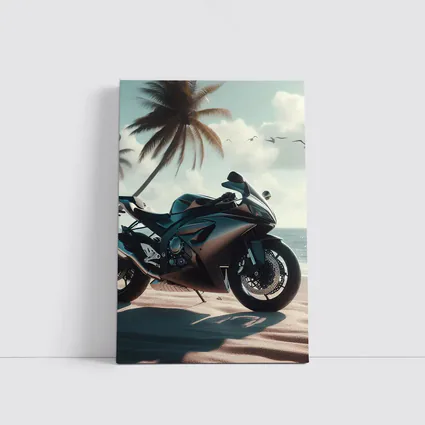 Sport Bike Superbike Parked on Tropical Beach