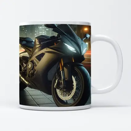 Black Sport Bike City Night Street