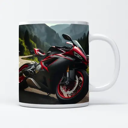 Red Black Sport Bike Mountain Road