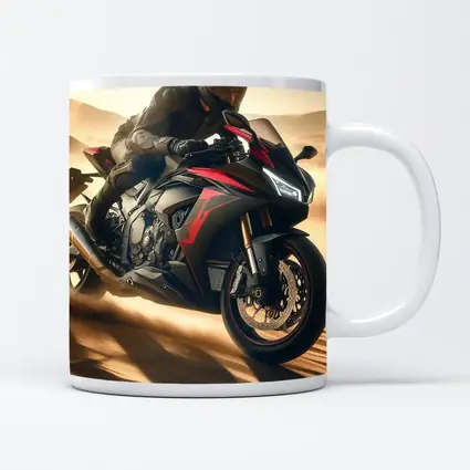 Sport Bike Rider Racing Through Desert Dunes