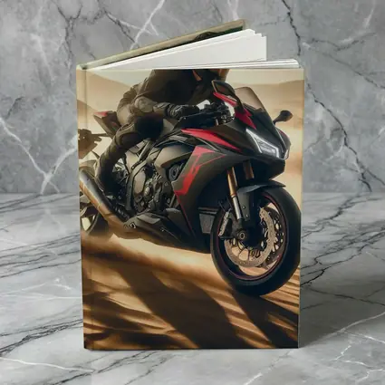 Sport Bike Rider Racing Through Desert Dunes