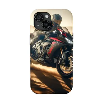 Sport Bike Rider Racing Through Desert Dunes