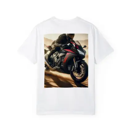 Sport Bike Rider Racing Through Desert Dunes