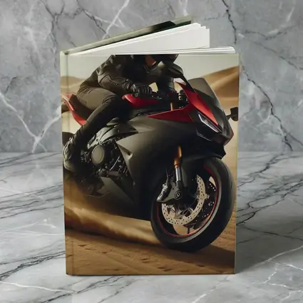 Red Black Sport Bike Rider Desert Dunes