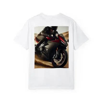 Red Black Sport Bike Rider Desert Dunes