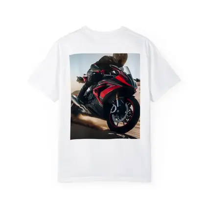 Red Sport Bike Rider Desert Sand Dunes