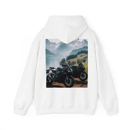 Sport Bikes Parked Alpine Lake Mountain Setting