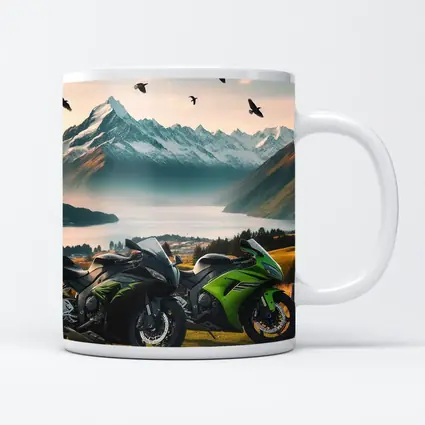 Kawasaki Sport Bikes Mountain Lake Landscape