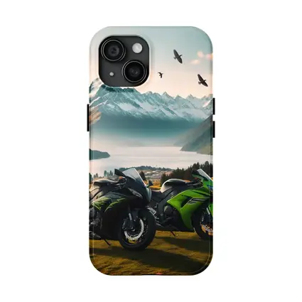 Kawasaki Sport Bikes Mountain Lake Landscape