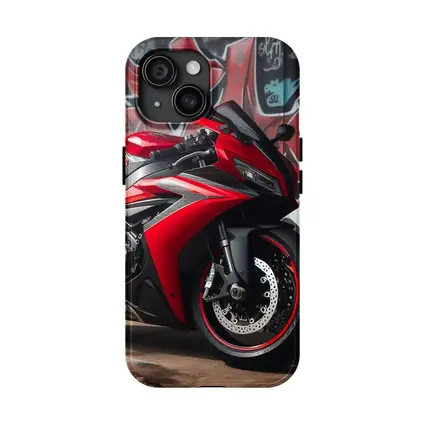 Red Sport Bike Against Graffiti Wall