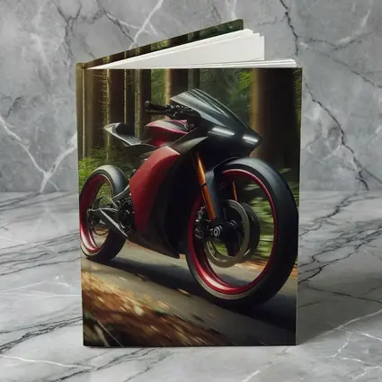 Red Black Sport Bike Racing Through Forest