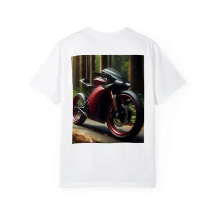 Red Black Sport Bike Racing Through Forest