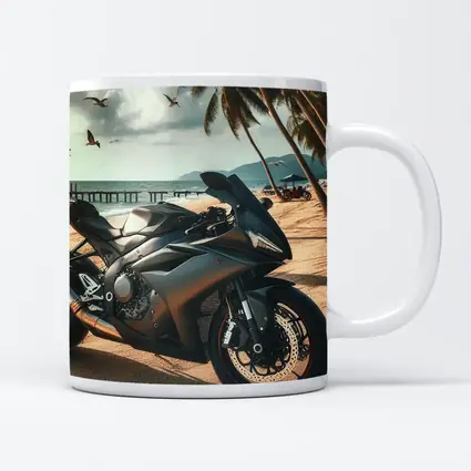 Sport Bike Superbike Parked on Tropical Beach