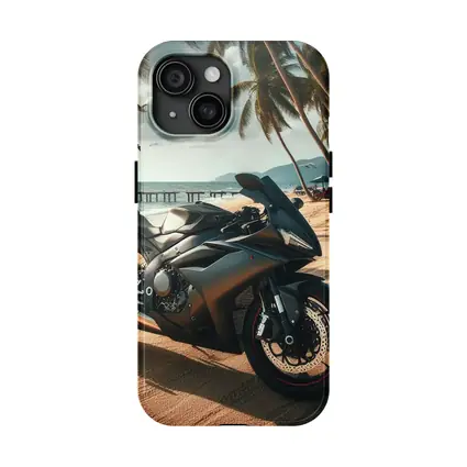 Sport Bike Superbike Parked on Tropical Beach